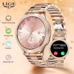 호환  여성용 스마트 워치 스마트 팔찌 1.32 인치 HD 스크린 BT 통화 스포츠 방수 맞춤형 시계 얼굴 스마트