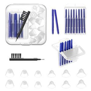 오디오 보청기 키트와 호환되는 Wovnet 청소 도구에는 6가지 크기의 실리콘 돔, 드라이버 왁스 가드 필터가 있는 브러시 및 휴대용 케이스(9개)가 포함되어 있습니다