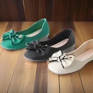 [신상오픈런]여성용 리본 장식 사각 앞코 가죽 플랫화 (32967144)