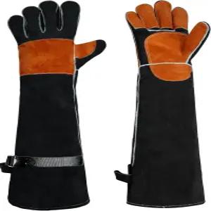 쉔월드 가죽 용접 슬리브 손바닥 보강재가 있는 작업용 장갑 동물 취급용 물림 방지 기능