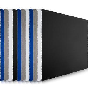 프렌다 12팩 대형 극세사 유리 청소복 12 x 12인치 오버사이즈 안경 선글라스 전자 화면 및 렌즈(블랙, 화이트, 그레이, 로열 블루)