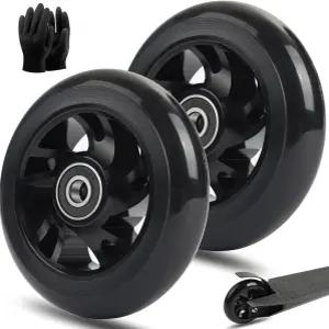 스쿠터 휠 프로 교체 부품 - 알루미늄 합금 림과 잠금 방지 베어링이 포함된 100mm 면도기 스쿠터용