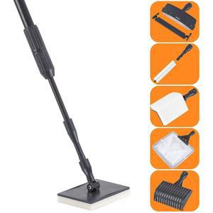 하이거 카본 파이버 6 in 1 수족관 청소 도구 키트 알개 스크레이퍼 스크러버 패드 스펀지 텔레스코픽 핸들 어항 브러시 클리너 세트 소금물 담수용