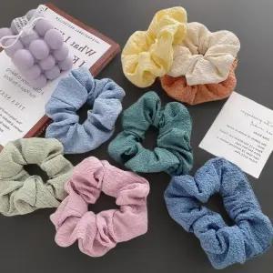 [신상오픈런]여성용 파스텔 컬러 똥머리 헤어밴드 곱창 스타일 (41007410)