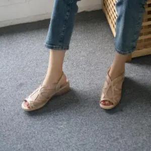 [신상오픈런]여성 블랙 골드 스팽글 메시 오픈토 샌들 (39079896)