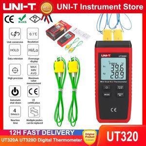 UNI-T UT320D 온도계 습도계 Thermokoppel 접촉식 듀얼 채널 KJ 테스터