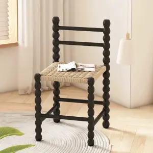 라탄 식탁의자 등나무 레트로 인테리어 체어 암체어 블랙