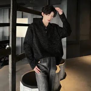 남친 가을 투피스 페이크 긴팔 풀오버 셔츠 브이넥 카라 패피3