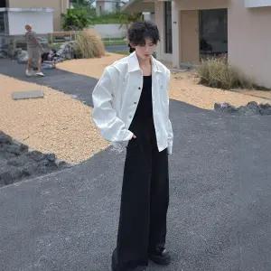 빈티지 남사친 긴팔 봄가을 셔츠 럭셔리 카디건 매니시 유럽식 숄카라 패피3