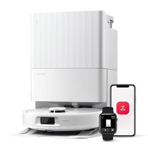 로보락 큐레보 시리즈 로봇 청소기 및 걸레, 8000Pa 흡입, S에서 업그레이드, 엉킴 방지 브러시, 스마트 장애물 회피, 자동 걸레 세척, 일체형 도크, 200RPM 회전 흰색(QV 35A)