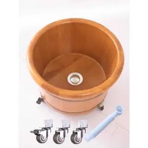 원목 족욕통 자동배수 깊이 이동식 뚜껑포함 가정용 둥근
