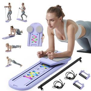 필라테스 보드 - 2025 업데이트된 리포머 머신 세트, 다목적 접이식 보드, 6 in 1 슬라이딩