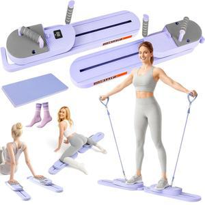 필라테스 리포머 보드, 10 in 1 다기능 보드 세트 홈 운동, 저항 밴드가 있는 휴대용 머신, LED 카운터 및 타이머 칼로리