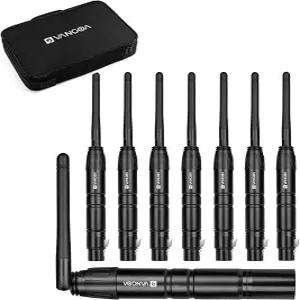 방고아 무선 DMX 컨트롤러 Dfi DJ 2.4G 7 수신기 및 1개 송신기 조명 제어(가방 어댑터 포함) LED 스테이지