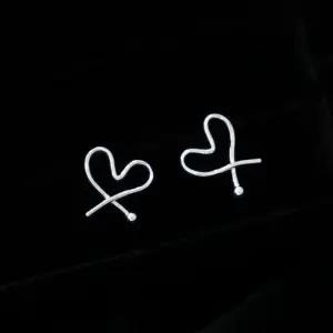 [신상오픈런]하트귀걸이 꼬임 미니 얇은줄 은볼 스털링실버 (29965111)