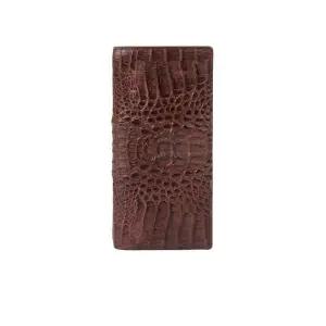 [롯데백화점]닥스 액세서리 선물포장[CAIMAN] 브라운 악어가죽 장지갑 DBWA8E716W3