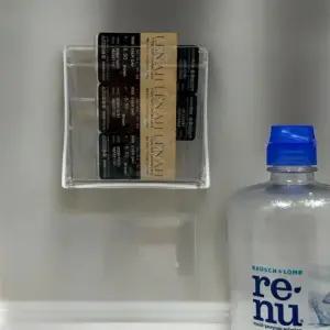 공중부양 무타공 면봉 케이스 욕실 화장대 정리 수납함 정리함 벽걸이