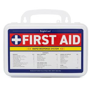 구급상자 - 월 마운트 백 옵션, 130개, 휴대용 손잡이가 있는 내구성 하드 케이스 사무실, 가정, 학교, 자동차, 하이킹, 캠핑용 BrightCare u2013 by