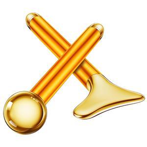 아미르스 2-in-1 과샤 및 스 롤러 페이셜 도구, 눈, 턱, 두피, 목, 금용 전기 얼굴 마사지기