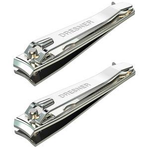 2PCS 스테인리스 스틸 네일 클 세트, 전문가용 손톱 및 발톱 와이드 이지 프레스 레버 트리머, 스윙 아웃 클리너 파일 포함 남녀용