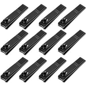 야오미아오 12피스 네일 클 세트 스테인리스 스틸 커터 손톱 및 발톱 여성용 (블랙)