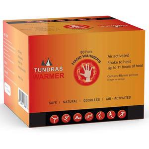 핫 핸드 워머 히트 팩 - 80 카운트 11시간 동안 지속되는 천연 안전하고 무취 1회 사용 손, 발가락 및 신체용 공기 활성화 TSA 승인