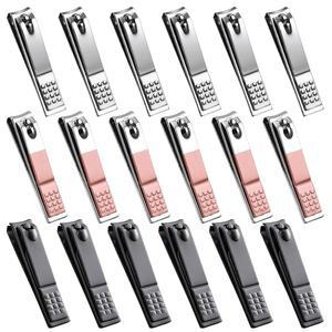 18 PCS 스테인리스 스틸 손톱깎이 커터 손톱 발톱깎이 세트 블랙 슬리버 로즈 골드 남성 여성 여행 파티 선호