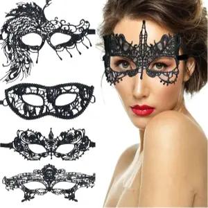 여성 할로윈 코스튬 레이스 마스크 4팩을 위한 AICOC 가면극