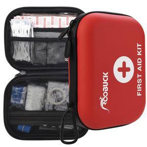 등산, 캠핑, 여행, 자동차, 자전거, 가정 및 직장용 방수 라미네이트 가방 응급 처치 키트(빨간색) u2013 키트