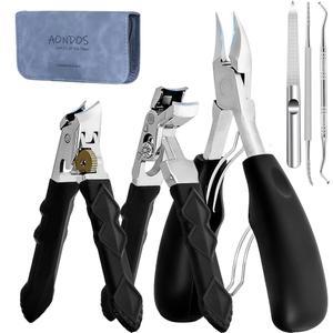 헤비 듀티 앵글 헤드, 시니어용 와이드 턱 클 , 인그로우 발톱, 두꺼운 네일.롱 핸들, 초대형 경사 네일 커터.남성, 여성, 노인용.스타킹 스터퍼.6Pcs