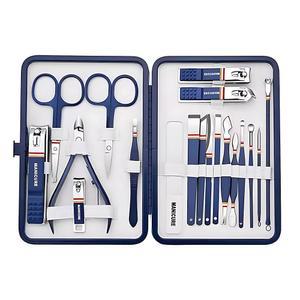 네일 클 세트 - 19피스 매니큐어 & 페디큐어 키트, 스테인리스 스틸 손톱 및 발톱 도구, 고급스러운 여행용 케이스 포함