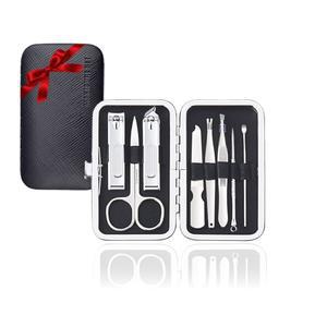 네일 클 세트, 남성 매니큐어 그루밍 케어 도구 키트: & 발톱 페디큐어 커터, 여행용 케이스 선물이 포함된 미니 트리머 키트 (블랙)