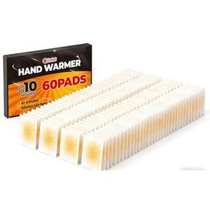 손난로 - 60팩 핫핸드 일회용 온열 패드, 손난로, 최대 10시간 동안 안전하고 지속적인 난방, 캠핑, 야외 스키, 낚시에 이상적이며 및 여행에 이상적입니다.