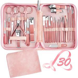 매니큐어 세트 30 in 1 네일 클 세트, 레드플로우 , 손톱 및 발톱 도구, 페디큐어 여행 키트에 적합, 키트, 에브리씽 프로페 포함