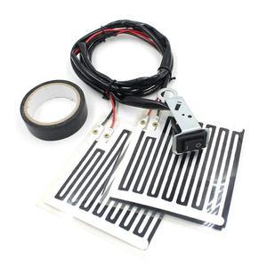 QAZAKY 유니버설 모터사이클 오토바이 ATV 가열 그립 핸들바 히터 핸드 웜 삽입 패드 겨울용 보온 커버 저항 테이프 포함 12V