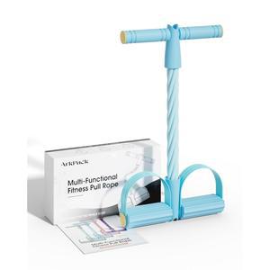 손잡이가 있는 아크팩 페달 저항 밴드, 6튜브 탄성 풀 로프 피트니스 발 밴드 여성용 베스티 요가 필라테스 운동 다리 종아리 허리 팔 복부