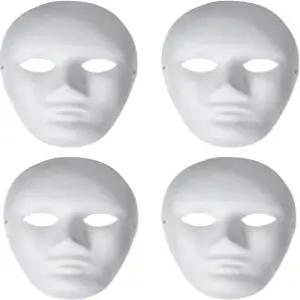 리아투누 4개 DIY 백서 마체 마스크 페인팅 가능한 가면 코스프레 코스튬 소품 할로윈 마디 그라 파티