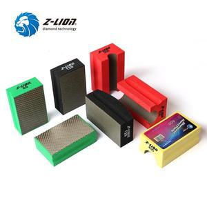 Z-LION 타원형 다이아몬드 돌 광택 패드 거품 백업 손 샌딩 블록 콘크리트 대리석
