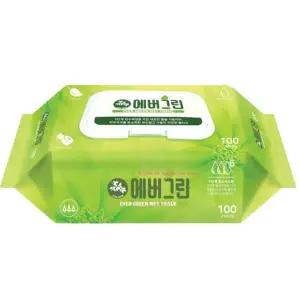 에버그린 물티슈 캡형 100매, 10개