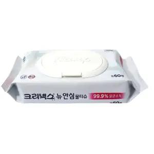 크리넥스 뉴 안심 물티슈 캡 60매, 10개