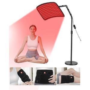 신체용 요오테션 레드 라이트 테라피, 스탠드 앤 랩이 있는 적외선 테라피 램프 3개, 660nm+850nm, 4가지 모드 및 6가지 타이머, 미용 휴식을 위한 전신 패널