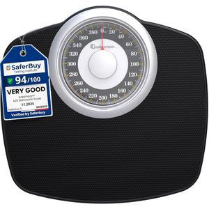 아담슨 A25 체중계 - 최대 400파운드 5.3인치 다이얼, 12.4인치 x 10.2인치 플랫폼 미끄럼 방지 고무 표면 고정밀 욕실 아날로그 20년 보증으로 내구성이 뛰어난 골드