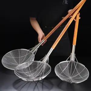 튀김 뜰채 대형 손잡이 음식점 스테인레스 튀김건지기 스텐