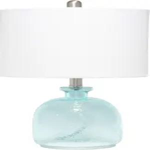 우아한 디자인 LT3335-CBL 텍스처 유리 테이블 램프 클리어 블루(1팩)