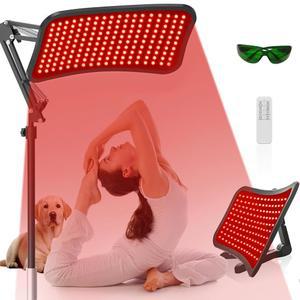 얼굴용 레드 라이트 테라피, 데스크탑 스탠드, 트라이 파장 660nm, 850nm, 940nm 적외선 패널, 피부 관리 타이머, 전신 기능을 갖춘 고급 2-in-1 테라피 램프