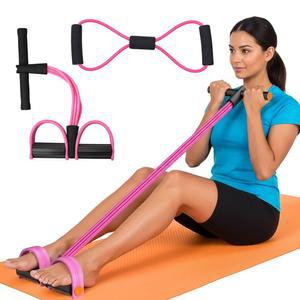 페달 저항 밴드, 핸들 세트가 있는 6개의 튜브 풋 전신 훈련을 위한 다기능 풀업 보조 홈 헬스장 및 표적 근육 토닝 장비