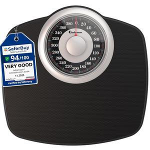 아담슨 A25 체중계 - 최대 400파운드 새 버전 12.4인치 x 10.2인치 플랫폼의 5.3인치 다이얼 미끄럼 방지 고무 표면 고정밀 욕실 아날로그 20년 보증으로 내구성이 뛰어납니다