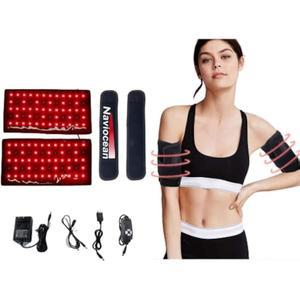나비오션 2Pcs 적외선 레드 라이트 테라피 암 벨트, 660nm 및 850nm 랩, 타이머 밝기 설정으로 팔 무릎 관절 근육통 를 위한 패드 제공