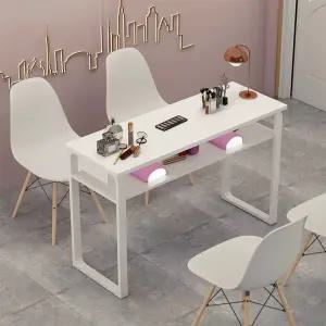 네일시술대 1인 네일 매니큐어 철제 책상 테이블 화이트