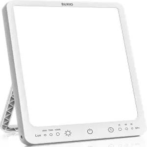 SUXIO 광 테라피 램프 - 10000 럭스 조명 3개의 타이밍 및 모드 해피 메모리 기능이 있는 터치 컨트롤 일광